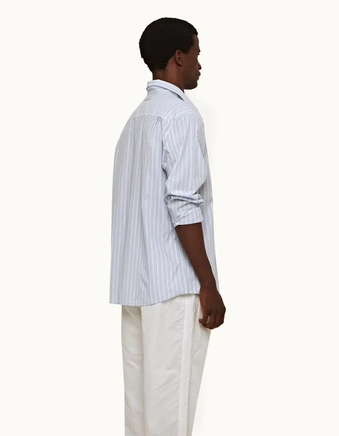 Men Orlebar Brown Shirts Shanklin Serenity Bluewhite