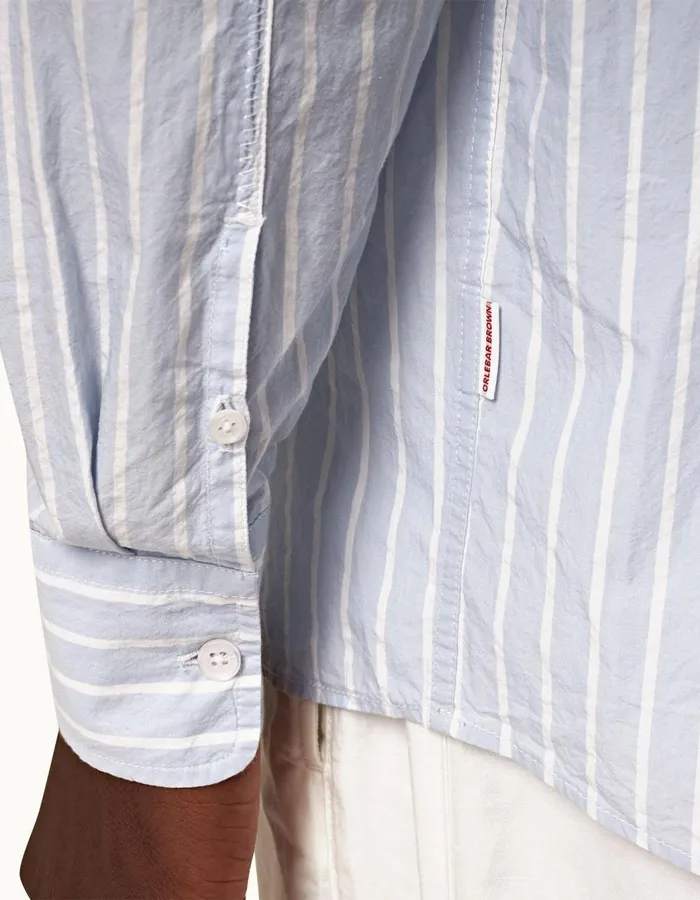 Men Orlebar Brown Shirts Shanklin Serenity Bluewhite