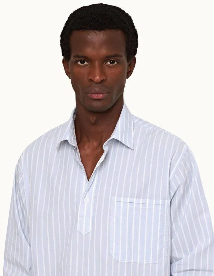Men Orlebar Brown Shirts Shanklin Serenity Bluewhite