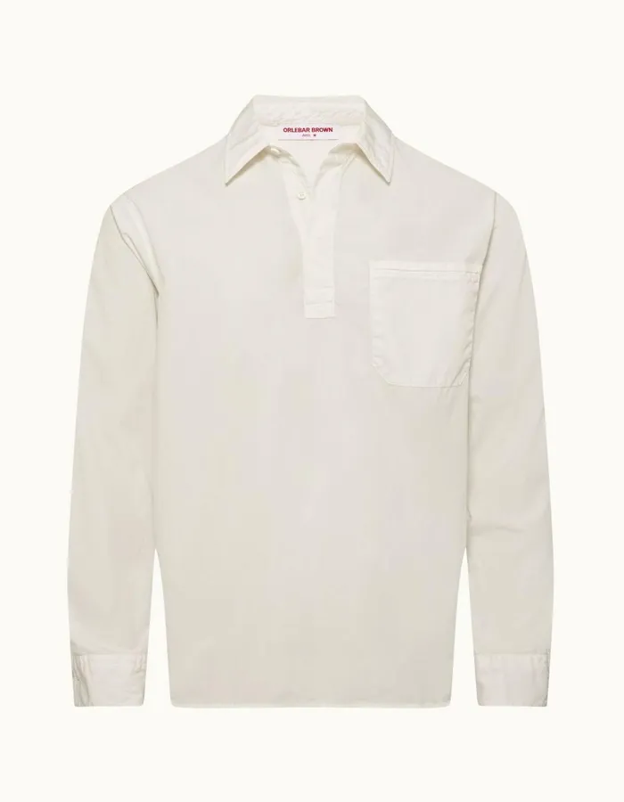 Men Orlebar Brown Shirts Shanklin White Sand