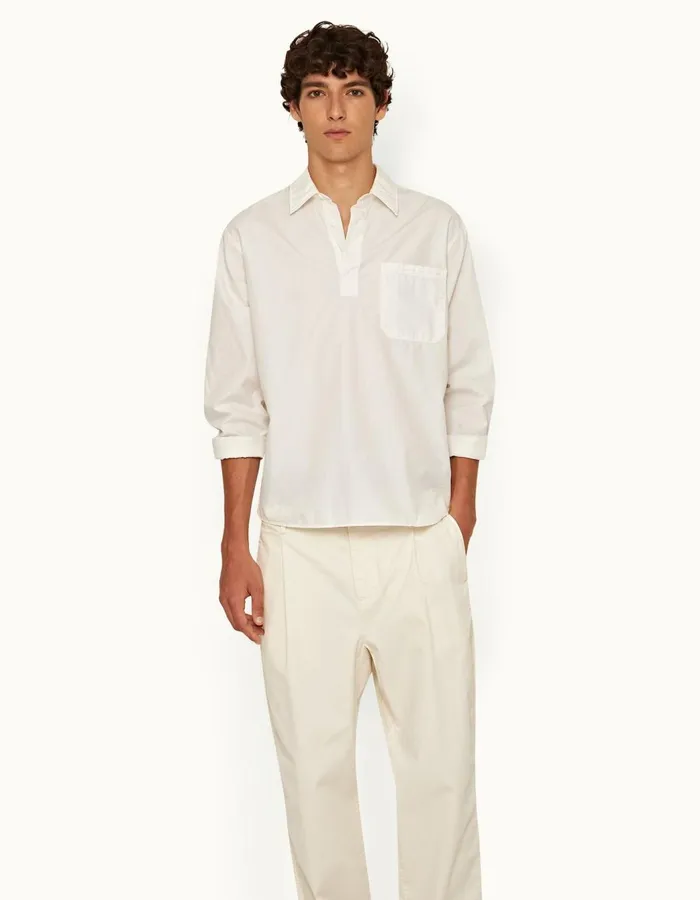 Men Orlebar Brown Shirts Shanklin White Sand