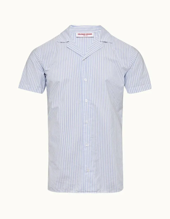 Men Orlebar Brown Shirts Travis Light Island Skywhite