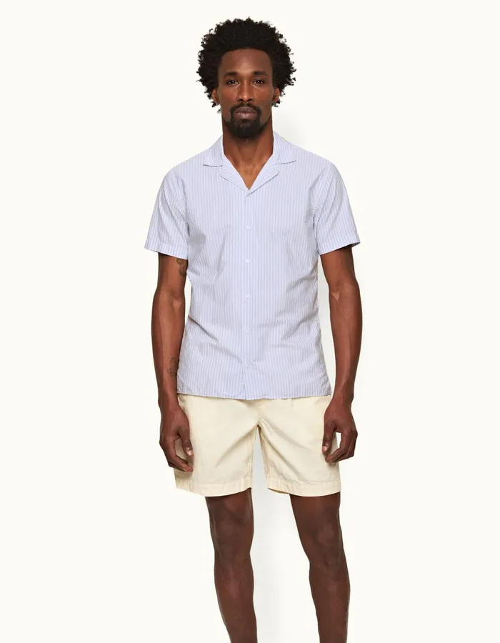 Men Orlebar Brown Shirts Travis Light Island Skywhite