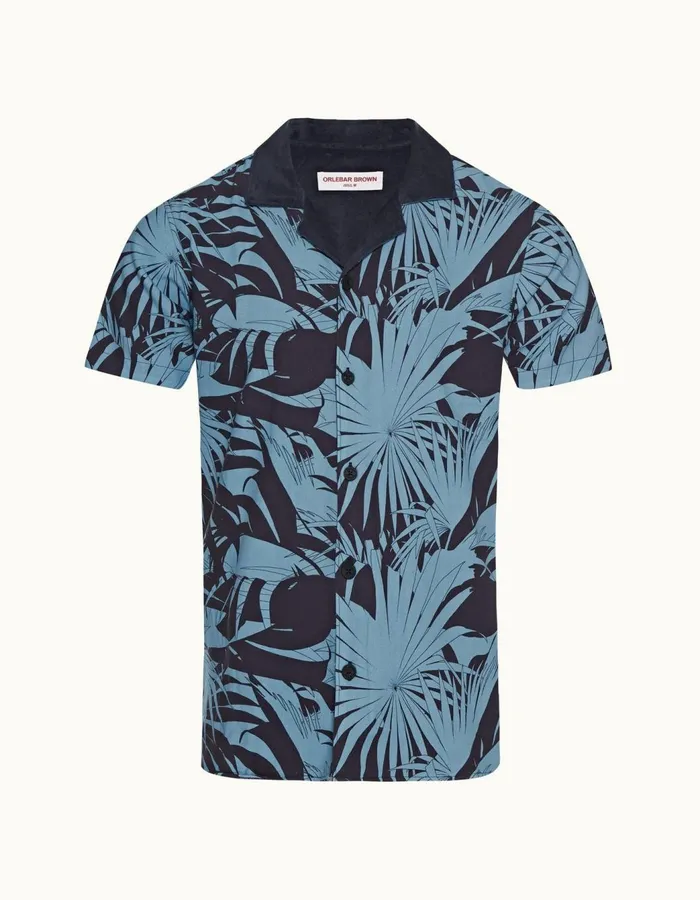 Men Orlebar Brown Shirts Travis Night Iris