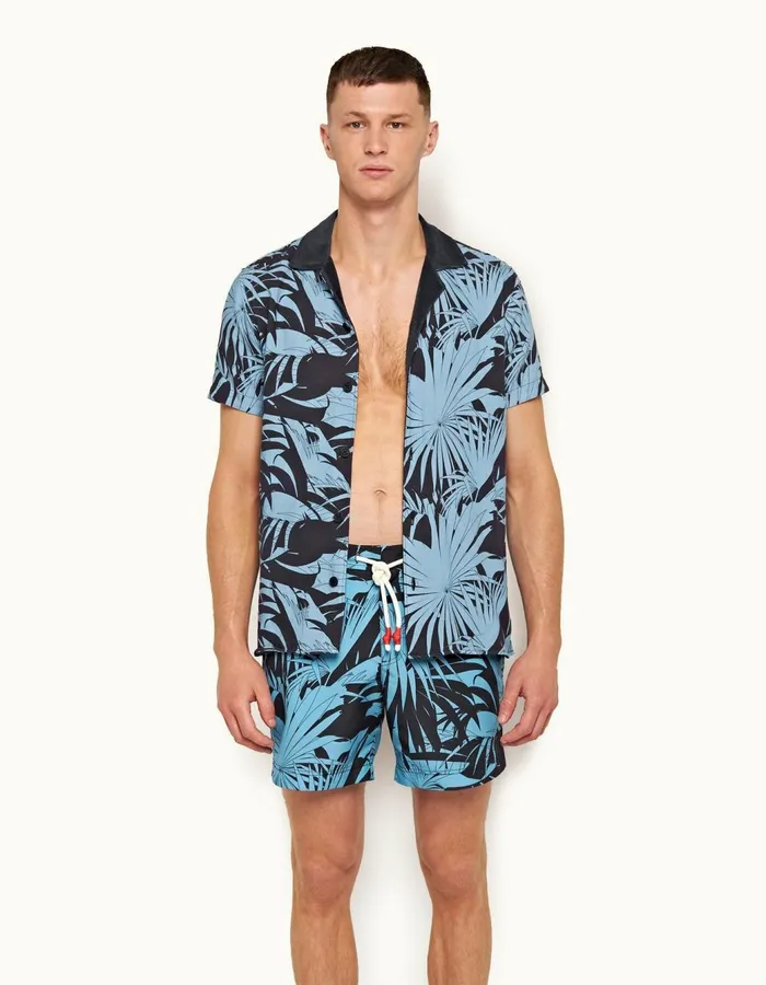 Men Orlebar Brown Shirts Travis Night Iris