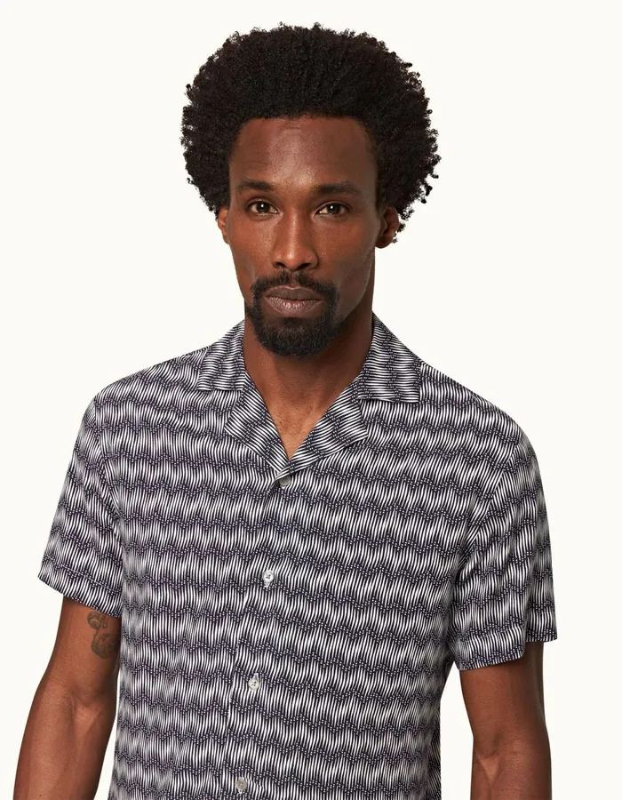 Men Orlebar Brown Shirts Travis Night Iriswhite
