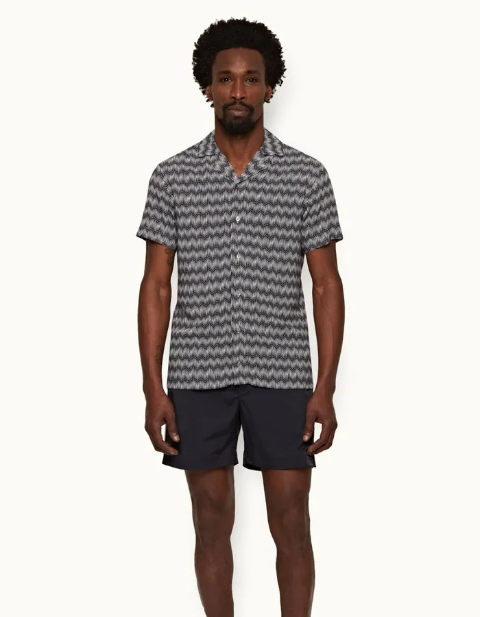Men Orlebar Brown Shirts Travis Night Iriswhite
