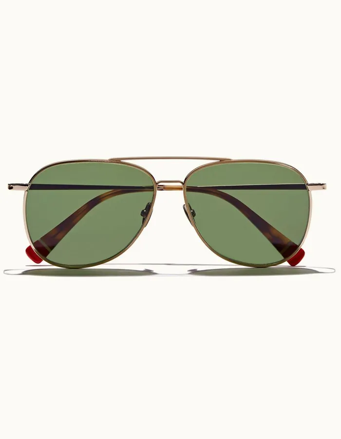 Men Orlebar Brown Sunglasses Turchi Shiny Pale Gold