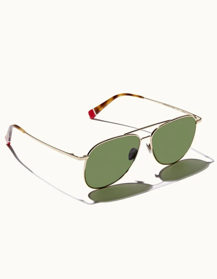 Men Orlebar Brown Sunglasses Turchi Shiny Pale Gold
