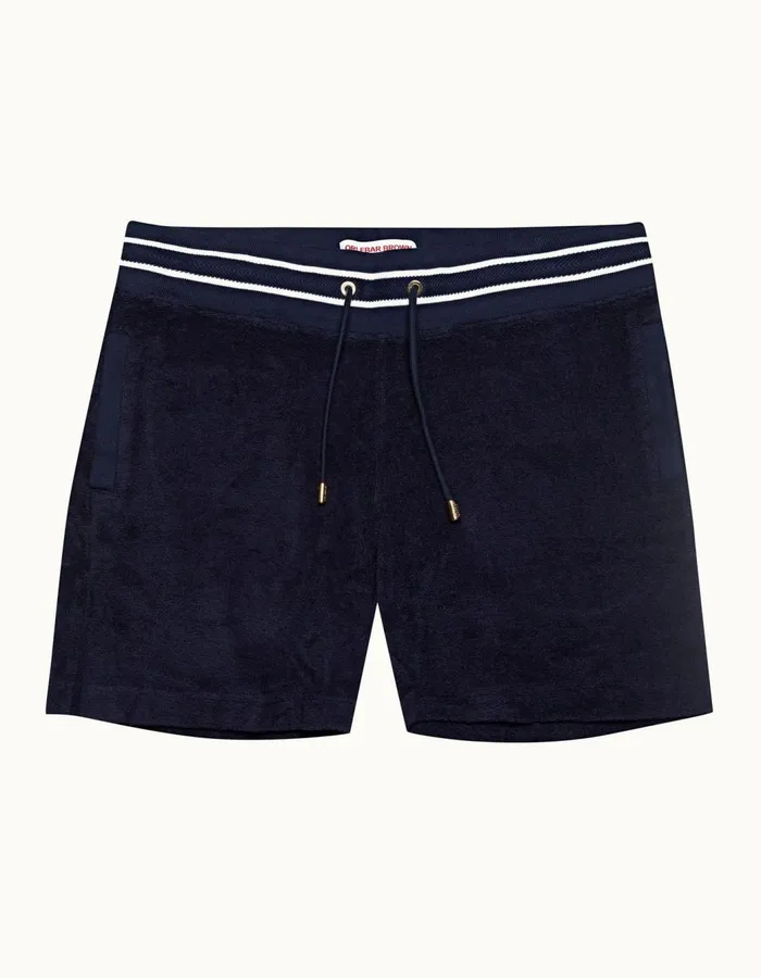 Men Orlebar Brown Sweats Afador Towelling Navy