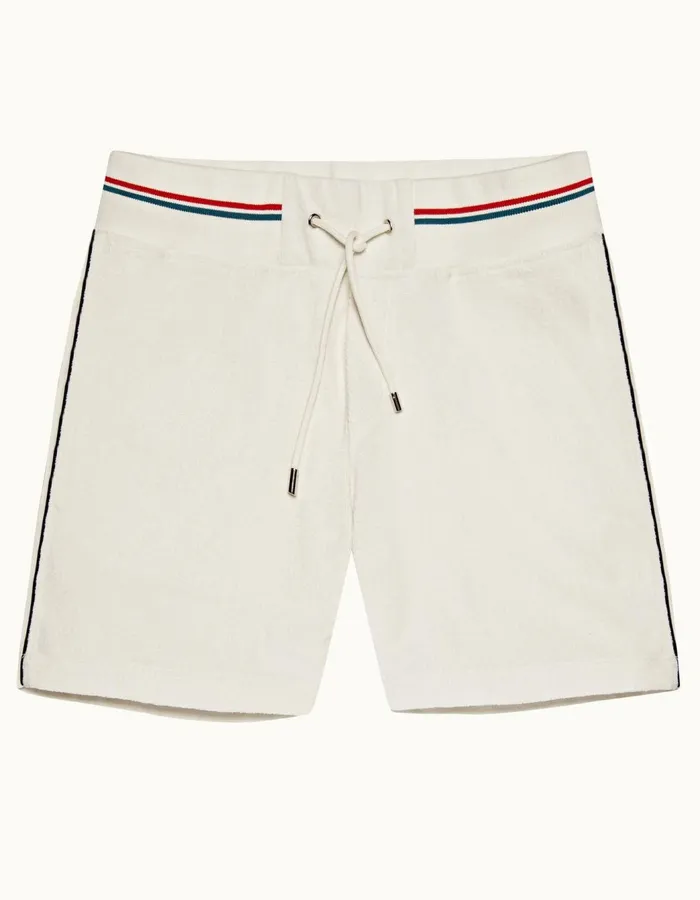Men Orlebar Brown Sweats Afador Towelling White Sand
