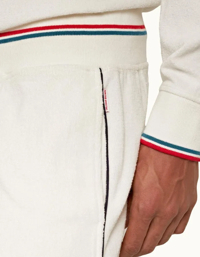 Men Orlebar Brown Sweats Afador Towelling White Sand