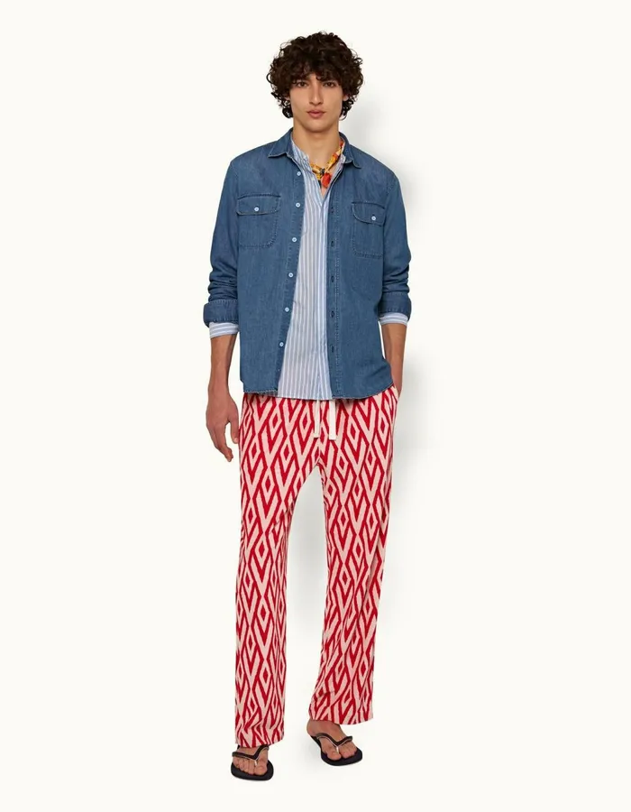 Men Orlebar Brown Sweats Hobie Summer Redwhite Sand