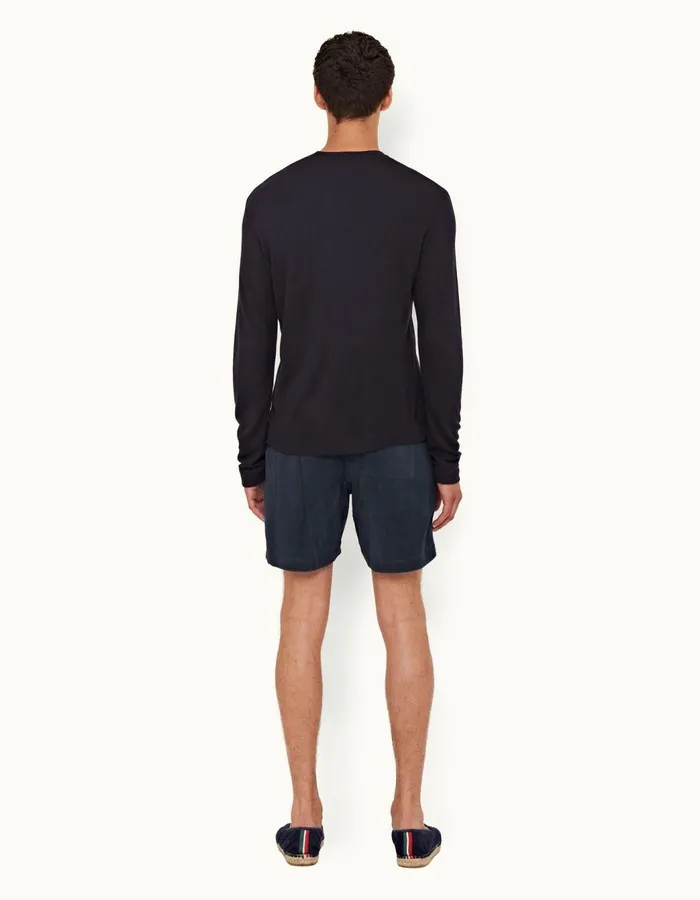 Men Orlebar Brown Sweats Lyman Cashmere Night Iris