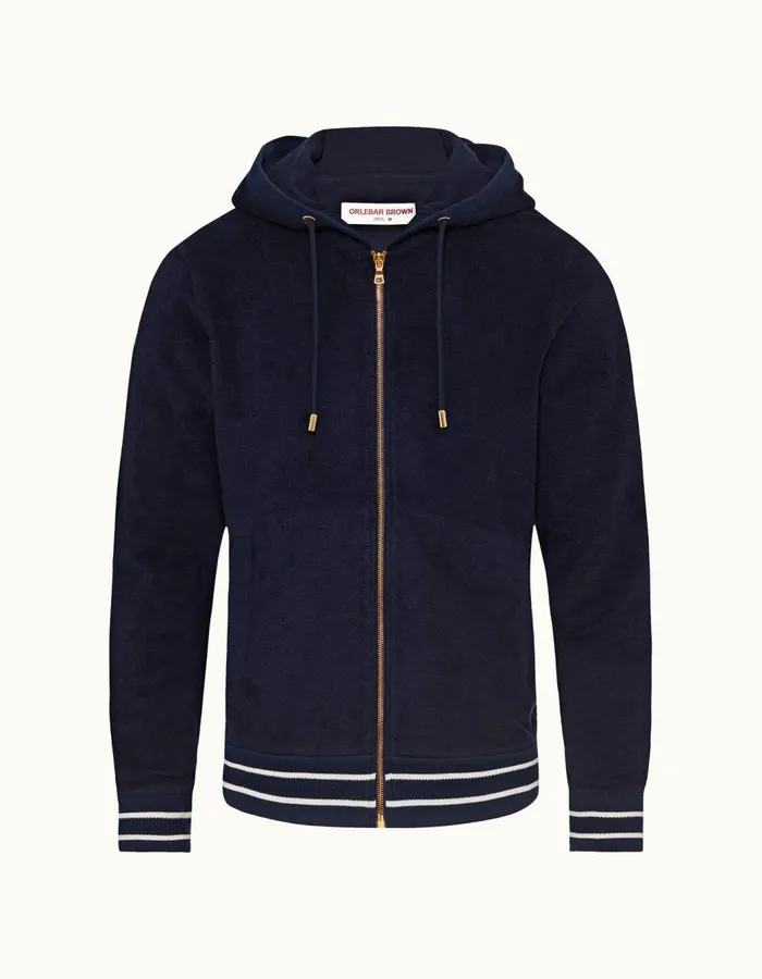 Men Orlebar Brown Sweats Mathers Towelling Navy