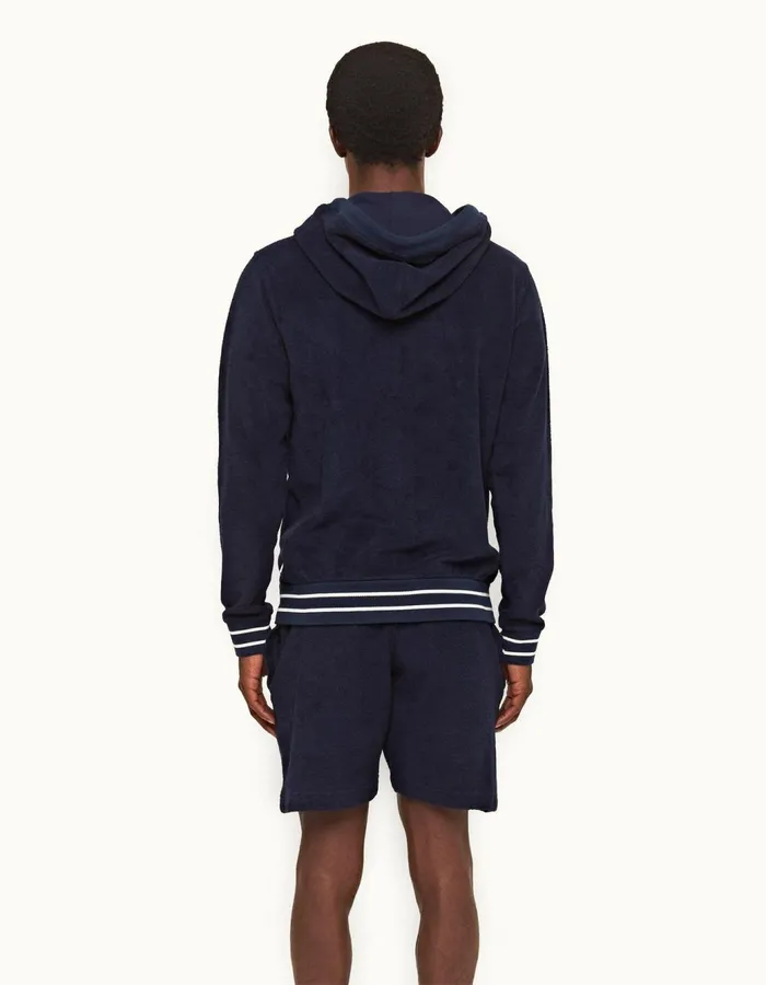 Men Orlebar Brown Sweats Mathers Towelling Navy