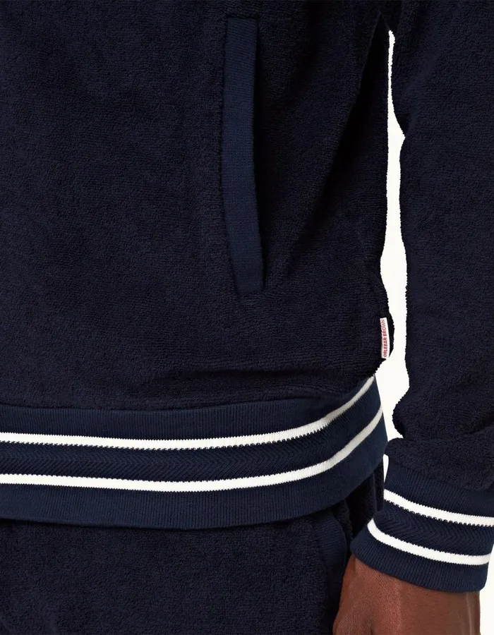 Men Orlebar Brown Sweats Mathers Towelling Navy