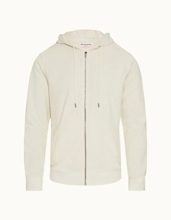 Men Orlebar Brown Sweats Mathers Towelling White Sand
