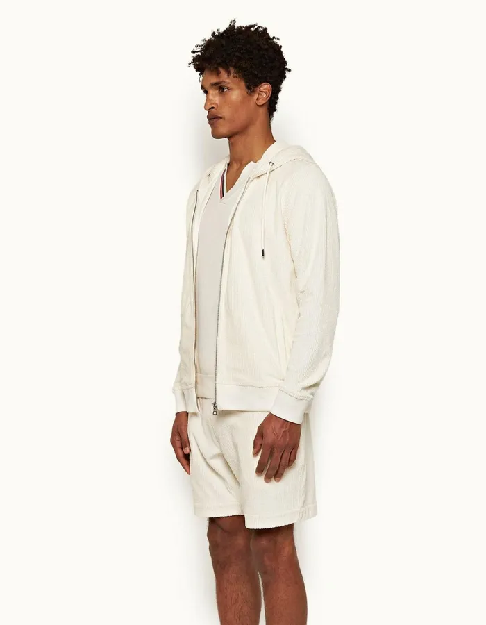 Men Orlebar Brown Sweats Mathers Towelling White Sand