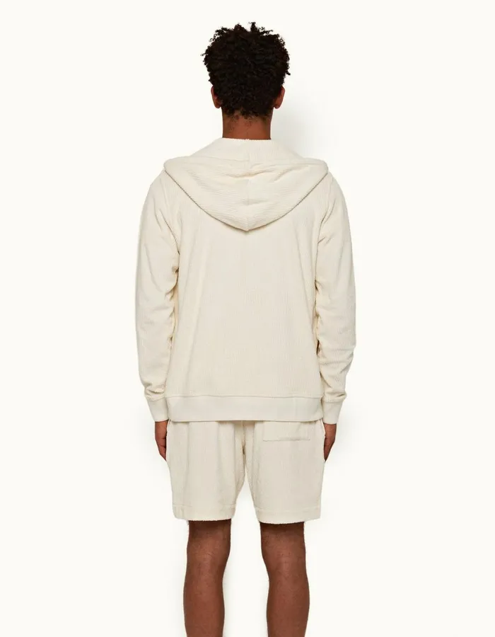 Men Orlebar Brown Sweats Mathers Towelling White Sand