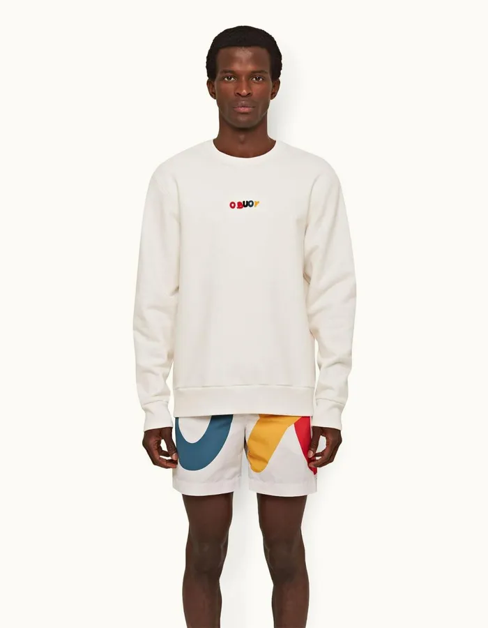 Men Orlebar Brown Sweats Stevenson White Sand