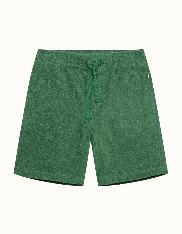 Men Orlebar Brown Sweats Trevone Towelling Kale