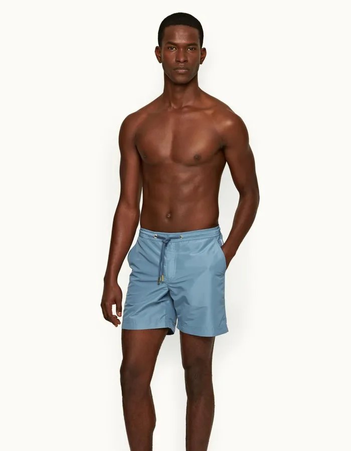 Men Orlebar Brown Swim Shorts Bulldog Drawcord Wish Blue