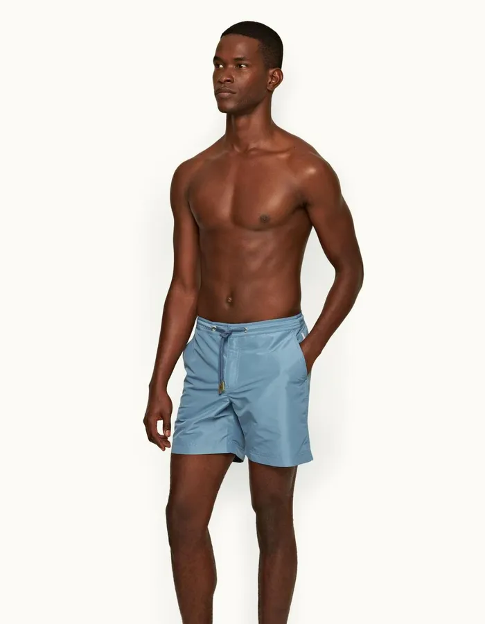 Men Orlebar Brown Swim Shorts Bulldog Drawcord Wish Blue