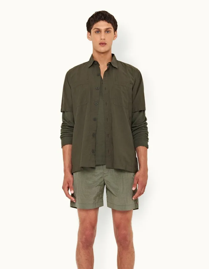 Men Orlebar Brown Swim Shorts Bulldog Parachute Green