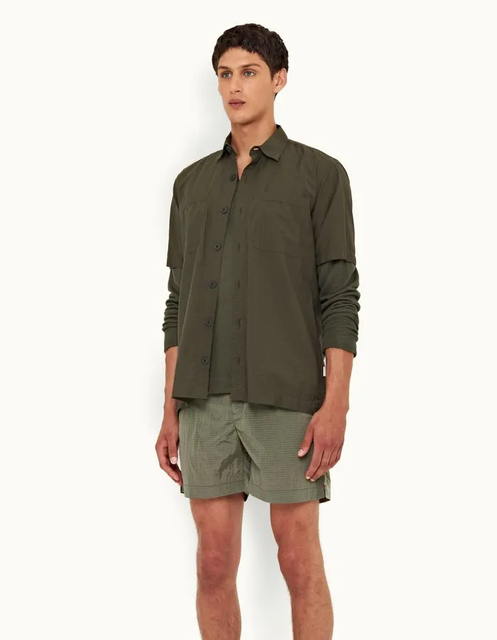 Men Orlebar Brown Swim Shorts Bulldog Parachute Green