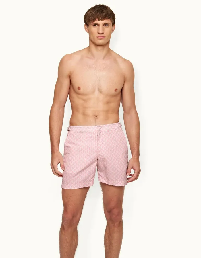 Men Orlebar Brown Swim Shorts Bulldog Pinkwhite