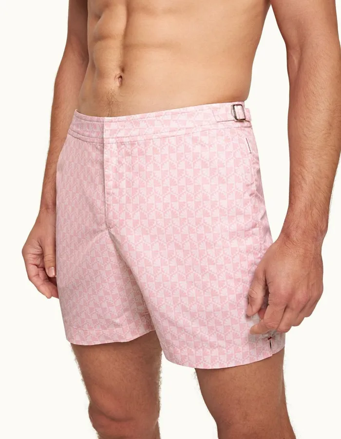 Men Orlebar Brown Swim Shorts Bulldog Pinkwhite
