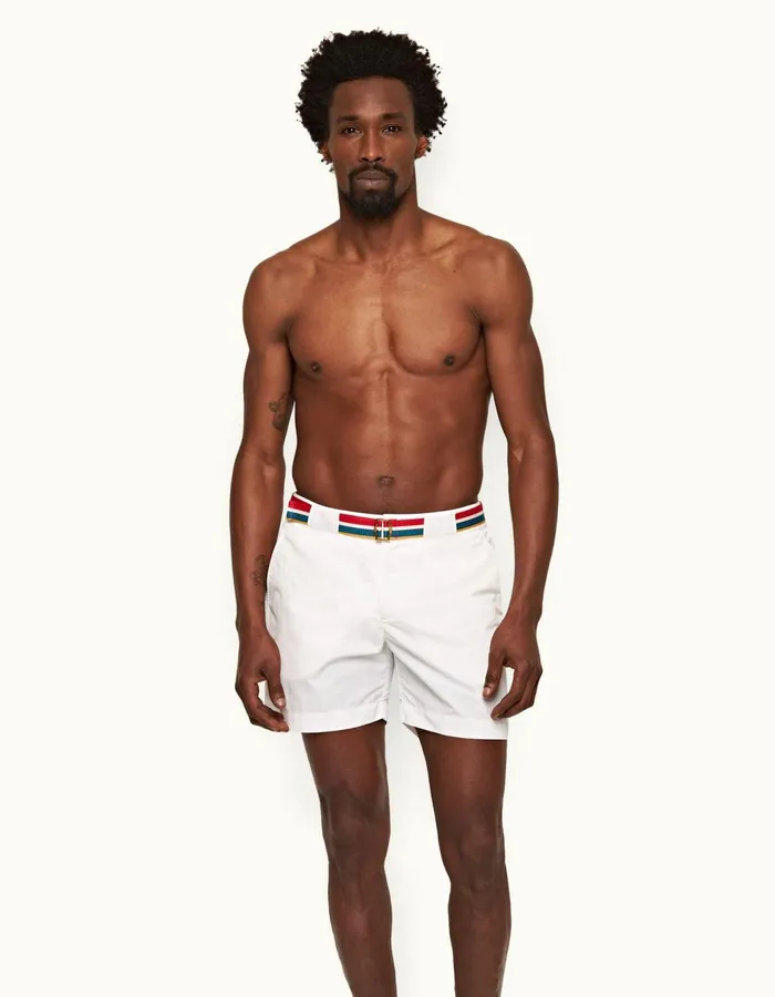 Men Orlebar Brown Swim Shorts Bulldog White