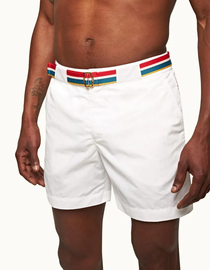 Men Orlebar Brown Swim Shorts Bulldog White