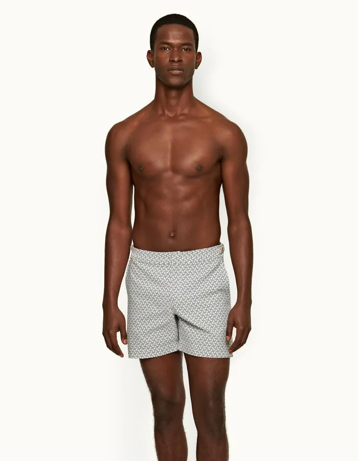 Men Orlebar Brown Swim Shorts Bulldog White Sandnight Iris