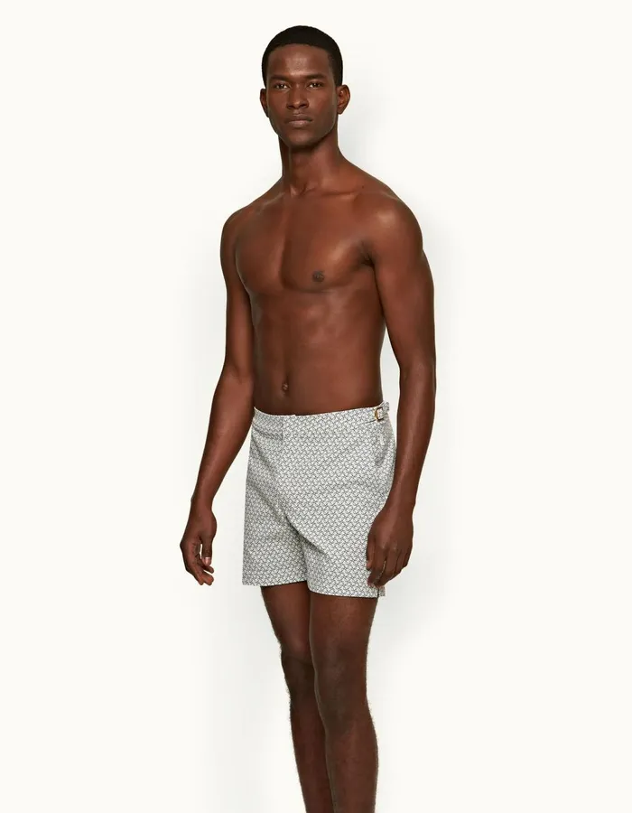 Men Orlebar Brown Swim Shorts Bulldog White Sandnight Iris