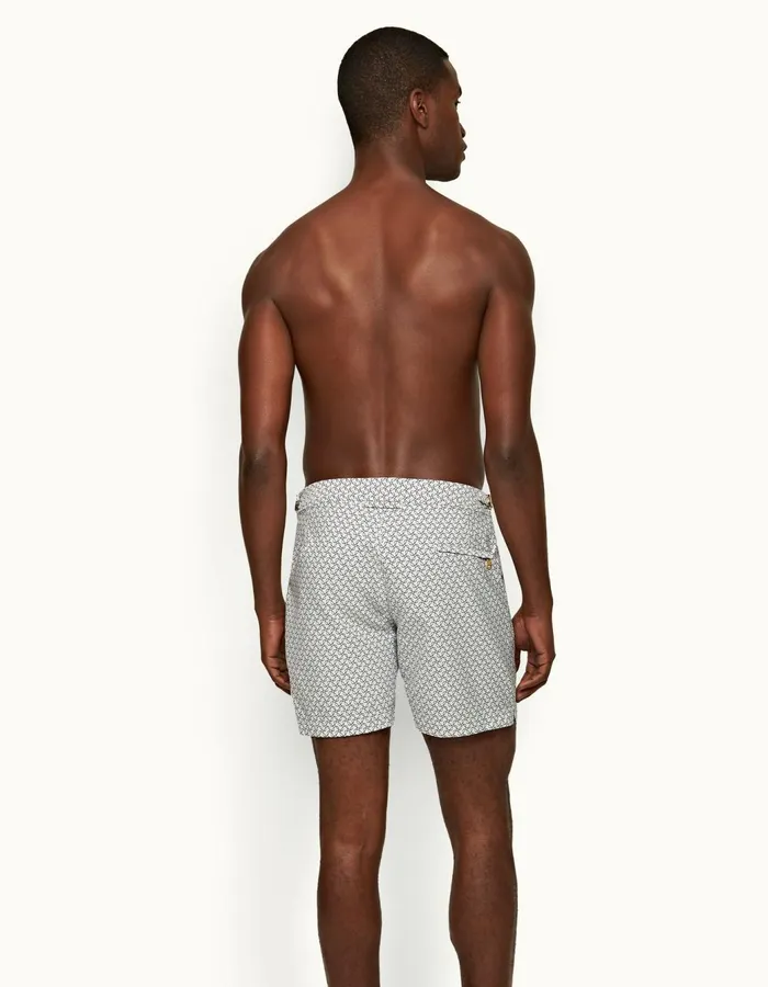 Men Orlebar Brown Swim Shorts Bulldog White Sandnight Iris