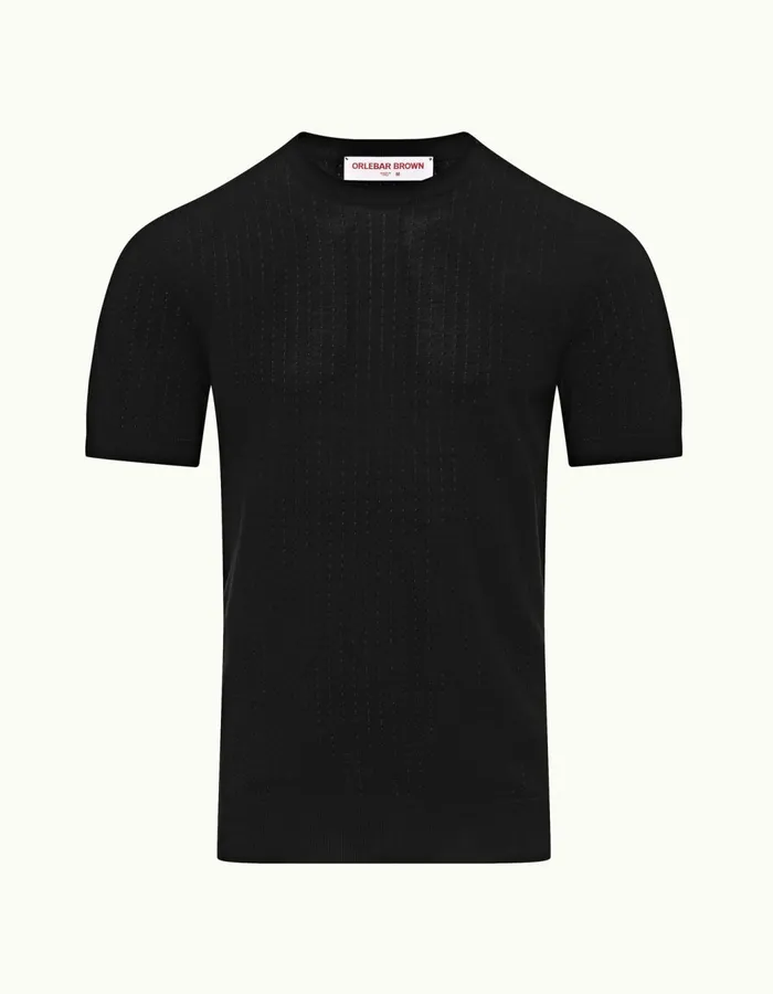 Men Orlebar Brown TShirts Gaulin Black