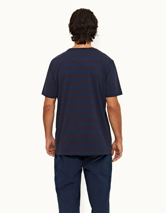 Men Orlebar Brown TShirts Nicolas Stripe Dark Sapphire Men Orlebar Brown TShirts Nicolas Stripe Dark Sapphire
