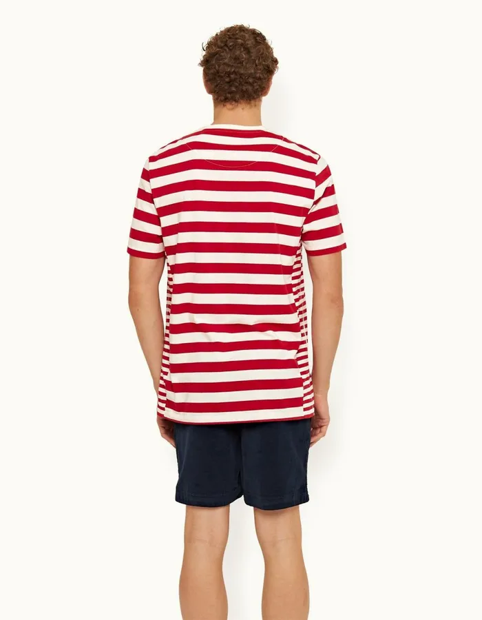 Men Orlebar Brown TShirts Nicolas Stripe Vermillion Men Orlebar Brown TShirts Nicolas Stripe Vermillion