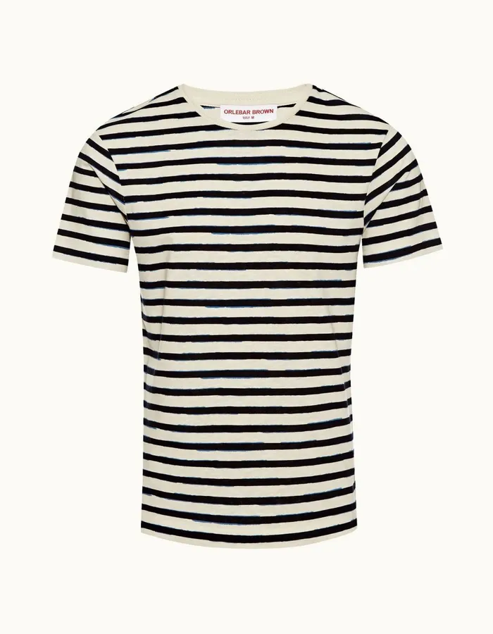 Men Orlebar Brown TShirts Ob Classic Cloudnight Iris