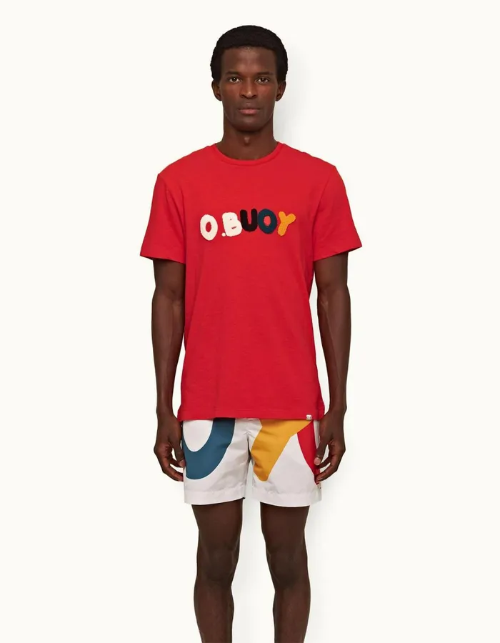 Men Orlebar Brown TShirts Ob Classic Summer Red