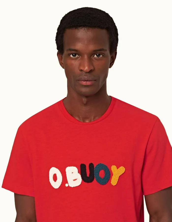 Men Orlebar Brown TShirts Ob Classic Summer Red