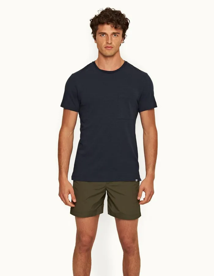 Men Orlebar Brown TShirts Ob Classic Tee Lagoon Blue