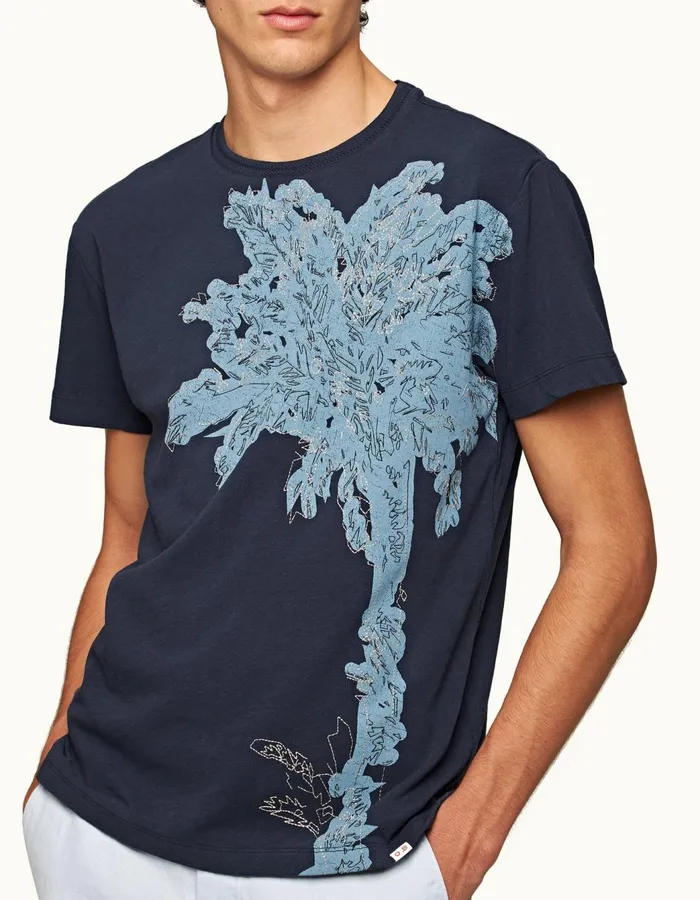 Men Orlebar Brown TShirts Ob Classic Tee Midnight Navy