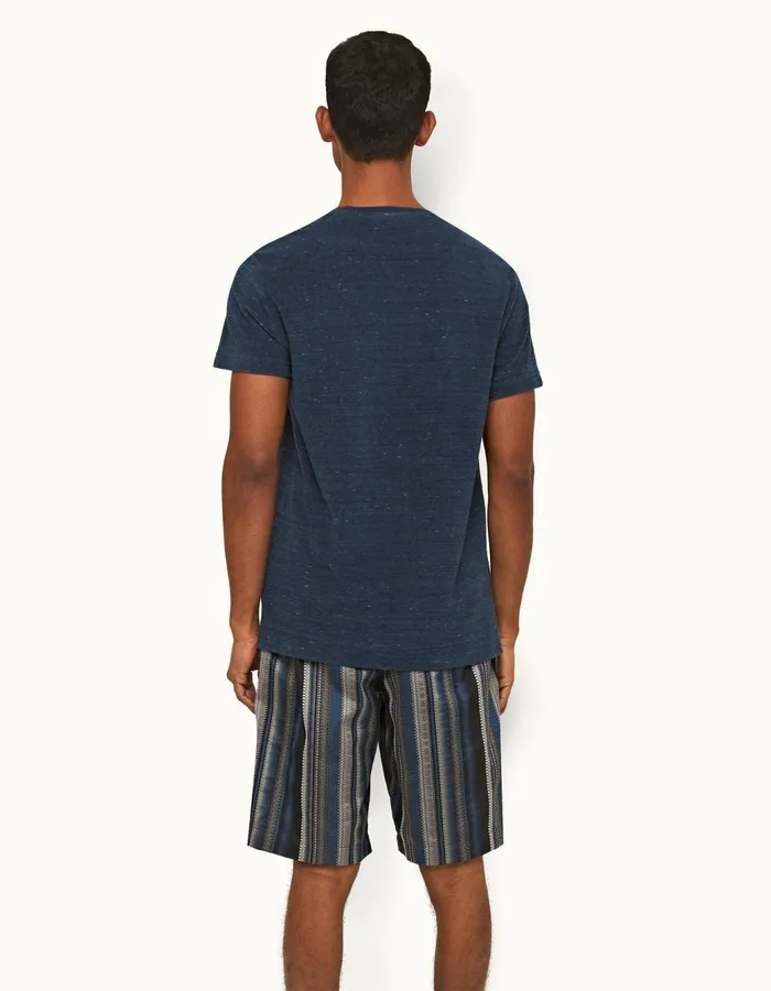 Men Orlebar Brown TShirts Ob Classic Towelling Indigo