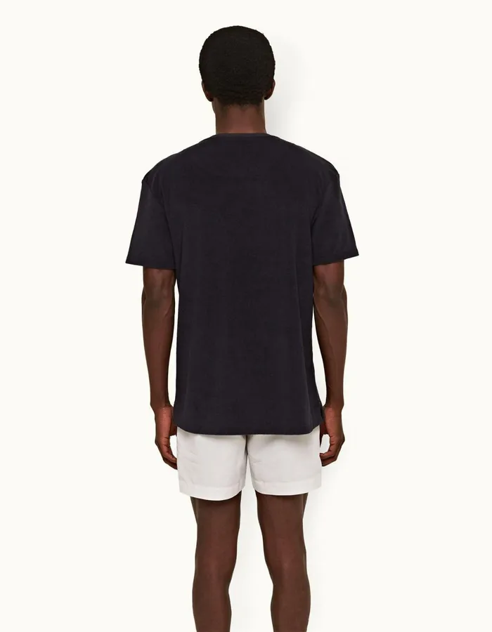 Men Orlebar Brown TShirts Ob Classic Towelling Night Iris