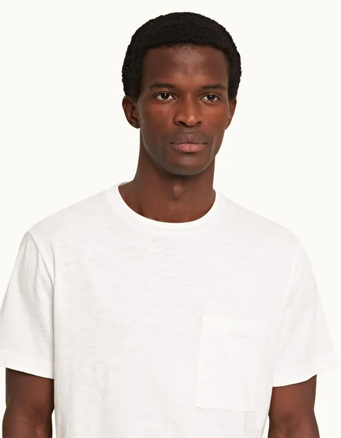 Men Orlebar Brown TShirts Ob Classic White
