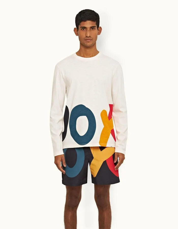 Men Orlebar Brown TShirts Ob Classic White Sand