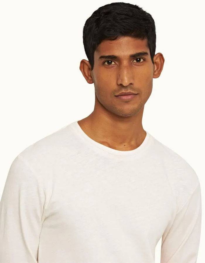 Men Orlebar Brown TShirts Ob Classic White Sand
